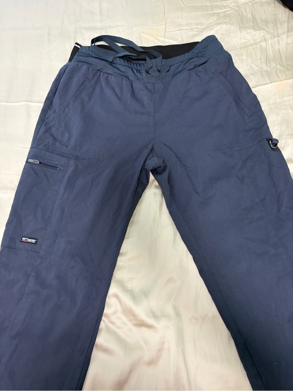 Grey's Anatomy Wide Leg Scrub Pants in Navy Blue